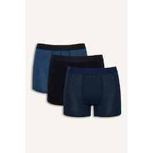 Defacto Regular Fıt Baskılı 3lü Boxer G9372ax26spnv135 Lacivert-nv135