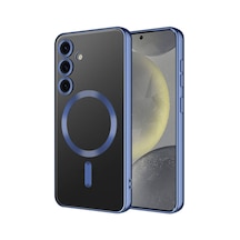 Galaxy Uyumlu S24 Kılıf Magsafe Kamera Lens Korumalı Logo Gösteren İnce Hafif Pazarplus Sierra Mavi