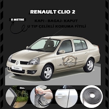 Renault Clio 2 Oto Araç Kapı Koruma Fitili 5 Metre Parlak Siyah Renk