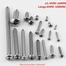 5-50 Adet Paslanmaz Çelik Phillips Çapraz Gömme Pan Başlığı Kendiliğinden Vuran Vidalar Ø1.4mm'den Ø6mm'ye, Uzunluk 3-100mm M4x60mm