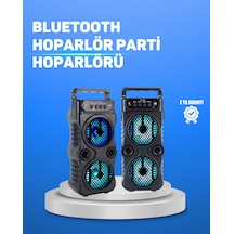 Kablosuz Led Işıklı Bluetooth Hoparlör Fm Radyolu Mikrofon Girişli