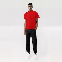 Baymen %100 Pamuk Yüksek Kalite Siyah Polo Yaka Tshirt Kırmızı