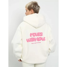 Startmore Unisex Moves With Love Sweatshirt Beyaz Beyaz