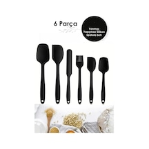 6lı Takım Yanmaz Yapışmaz Mutfak Pasta Silikon Yumurta Fırçası Kaşık Bıçak Spatula Seti Gri