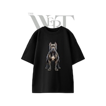 Thewert Amerikan Bully Tasarım Baskılı Ünisex Siyah Oversize T-shirt