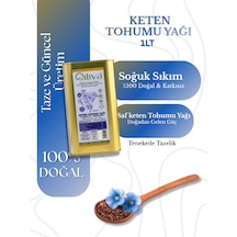 Keten Tohumu Yağı 1 L Teneke Soğuk Sıkım, %100 Doğal, Katkısız