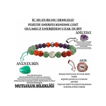 Endoles Doğaltaş Mutluluk Iç Huzur Pozitif  Bilekliği-Am 19 Çok Renkli