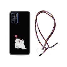 Reeder P13 Blue 2021 Kılıf Rasta Boyun Askılı Love Cats 1690 Siyah