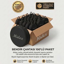 Midex Bcs-400-100x Bendir Def Erbane Çantası 100'lü Paket Kaliteli Siyah Kılıf 100 Adet