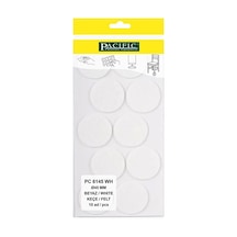 Cateksss Pacific Yuvarlak Yapışkanlı Sandalye Koltuk Mobilya Ayak Keçesi Felt 45 Mm Beyaz - 22 Li Paket