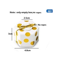 10pc Mini Altın Rengi Altıgen Düğün Çikolata Kutusu Şeker Kutusu Pişirme Paketi Düğün Parti Dekoru A