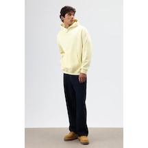 Vamos Oversize Nakış Detaylı Hoodie Sarı
