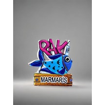 Marmaris Temalı Kabartmalı Polyester Magnet 5,5cm X 7cm