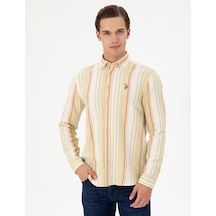 U.s. Polo Assn. Erkek Koyu Sarı Gömlek Desenli 50291241-vr094 Koyu Sarı