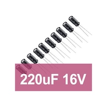 220Uf 16V Elektrolitik Kondansatör (10 Adet)