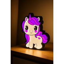 Unicorn Tasarımlı Dekoratif Gece Lambası Çok Renkli