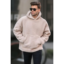 Madmext Bej Oversize Peluş Erkek Sweatshirt 6160-bej Bej Madmext Bej Oversize Peluş Erkek Sweatshirt 6160-bej Bej