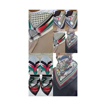 Aldaıyr 10 Filistin Temalı Fular 50x50 Unisex Günlük Kullanıma Uygun Puşi Şal Kefiye Filistin Bayrakt Çok Renkli 68915856