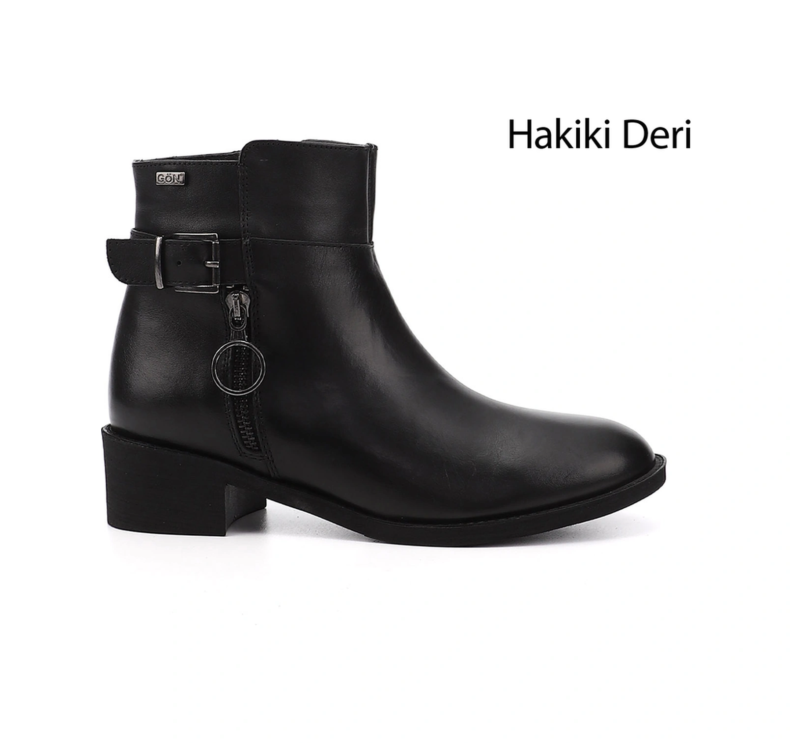 Gönderi(R) Gönderi R Kadın Siyah Fermuarlı Kalın Topuklu Hakiki Deri Bot Gkzb13450414 Siyah