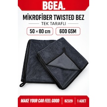 Bgea Mikrofiber Araç Kurulama Bezi 50x80 Cm 600 Gsm Tek Taraflı Twisted 1 Adet