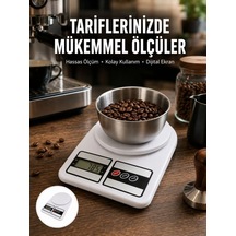 Hassas Ölçüm İçin Dijital Mutfak Tartısı 10 Kg Kapasiteli Yeni Nesil Ahşap - Şeffaf
