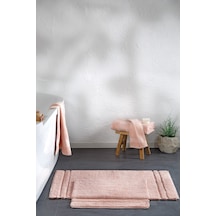 Yataş Bedding Felicia Banyo Paspası Seti - Pudra (50x60 cm + 60x100 cm) Pudra