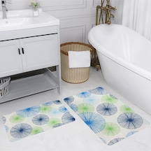 Rovigo Home Baskılı Kaymaz Taban 2 Li Banyo Paspas Takım Rvg5200-100X60-60X50 Çok Renkli