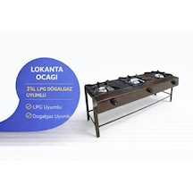 Lokanta Ocağı 3 Lü , Tüplü Veya Doğalgazlı Ce Belgeli, 140x55x80 Siyah