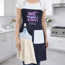 Bk Gift Kişiye Özel Anneler Günü Tasarımlı Pamuk Denim Havlu Detaylı Mutfak Önlüğü -5, Anneye , Anneler Günü si Kobitmeyencom36579 Bk Gift Renkli