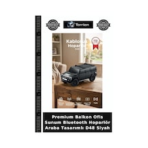 Premium Balkon Ofis Sunum Bluetooth Hoparlör Araba Tasarımlı D48 Siyah