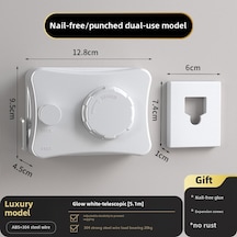 Springsun Görünmez Uzaylı Aluminyum Çelik Kurulumsuz Duvar Kurulu İç Mekan Banyo Balkon Çekirdekli 5.1m Uzunluk Ayarlanabilir İki Kullanımlı Gömlek İpek Giysi Kurutma Teli Beyaz Diğer