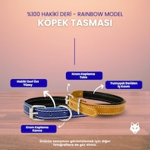 Rainbow Hakiki Deri Köpek Tasması Xxs Beden, Yumuşak İç Deri, Krom Kaplamalı Toka & D-halka, 13 Farklı Renk Seçenekleri Kırmızı Çok Renkli