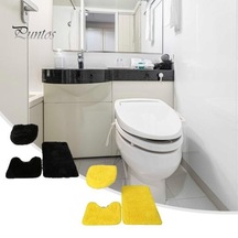 Beyaz 1 Takım Tuvalet Mat Süper Yumuşak U-şekilli Ayak Pedi Kaymaz Emici Zemin Mat Ev Banyo Dekorasyonu İçin