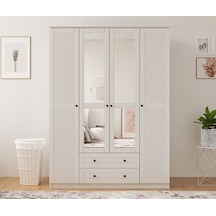 Rabi Mobilya Diva Country 4 Kapak 2 Çekmece Aynalı Mega Gardırop