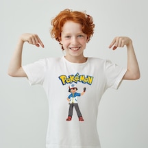 Pokemon Baskılı Unisex Çocuk Tişört H02