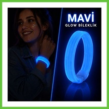 Bezos Mavi Kalın Glow Bileklik Kırılarak Yanan Parti Ve Festival Bilekliği Dmc Diğer