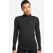 Nike Dri Fit Swift Half Zip Wool Slim Fit Running Top Kadın Yarım Fermuar Yaka Koşu Sweatshirt Siyah Siyah