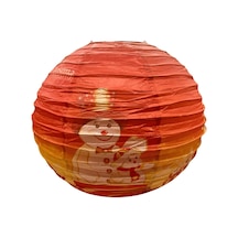 Yılbaşı Temalı Japon Feneri Kırmızı 40 Cm Tüm Yaşlar