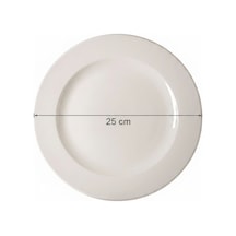 Tuna Servis Tabağı Yanaklı 25 Cm Krem Rinart