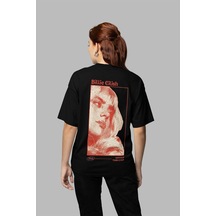 Sevbano Tasarım Billie Eilish Baskılı Unisex Oversize Şarkıcı Tişört Siyah