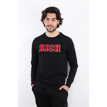 Rich Erkek Baskılı Sweatshirt-siyah