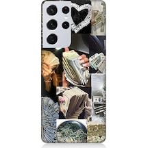 Samsung Galaxy S21 Ultra Uyumlu Para Ve Aşk Desenli Silikon Kılıf
