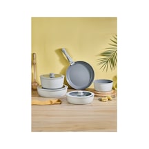 Auris X Large 9 Parça Peach Tencere Seti Gri