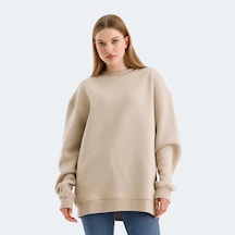 Slazenger VADIM Oversize Kadın Oversıze Bej Sweatshirt
