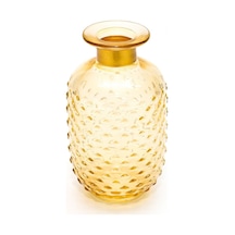 MİSSİ GOLD BOYUNLU AMBER CAM VAZO(15 CM)