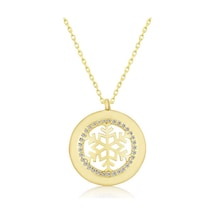 Gümüş Gold Kar Tanesi Kadın Kolye (551175670)
