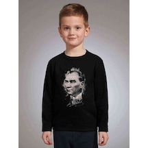 Tshirthane Ulu Önder Gazi Mustafa Kemal Atatürk Portre Baskılı Çocuk Siyah (529021166) Siyah