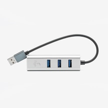 Usb To Lan Ve 3x Usb Alüminyum Adaptör Gümüş