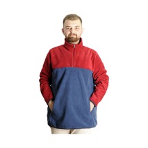 Mode Xl Erkek Sweat Polo Yaka Yarım Fermuarlı Polar 22552 Indigo 001