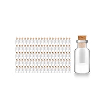 Borox Mantar Tıpalı Cam Şişe - Süs Hediyelik Mini Şişe 10 Ml - Tıpalı Küçük Şişe 100 Adet/paket